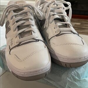 New Balance White and Gray Kids Sneakers